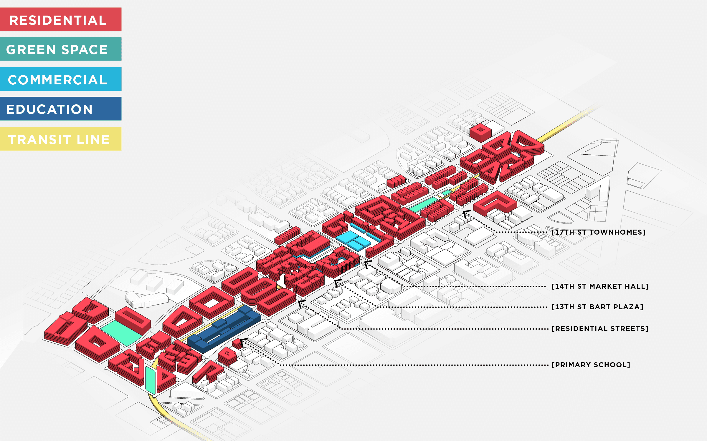 I-980: Freeway to Neighborhood - Graduate urban design project proposing removal of an underutilized freeway